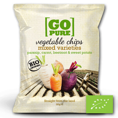 Go Pure Vegetable Chips Parsnip GROOT BIO (6x90gr)
