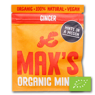 Max's Mints Ginger ZAKJE BIO (12x17gr)