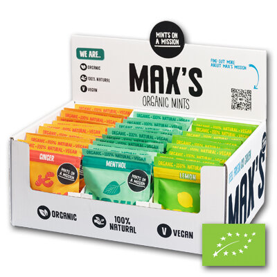 Max's Mints Display Doos ZAKJES BIO (3x12x17gr)