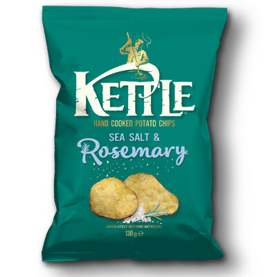 Kettle Chips Sea Salt Rosemary GROOT (10x130gr)