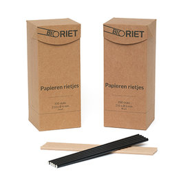 Bio Rietjes Papier Zwart (200st)