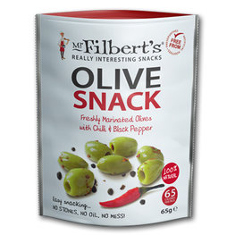 Mr Filberts Olives Chilli & Black Pepper (12x50gr) Mr Filberts Olives Chilli & Black Pepper (12x50gr)