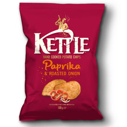 Kettle Chips Paprika Roasted Onion GROOT (10x130gr) Kettle Chips Paprika Roasted Onion GROOT (10x130gr)
