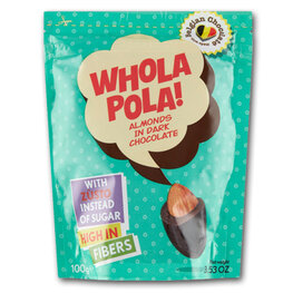 Wholapola Almonds In Dark Chocolate (10x100gr)